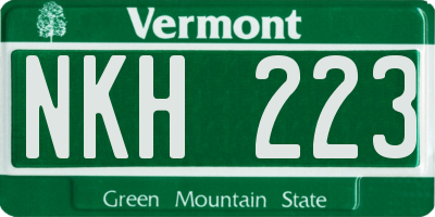 VT license plate NKH223