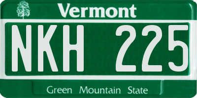 VT license plate NKH225