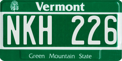 VT license plate NKH226