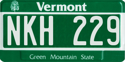 VT license plate NKH229
