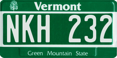 VT license plate NKH232