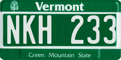 VT license plate NKH233