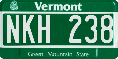 VT license plate NKH238