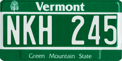 VT license plate NKH245