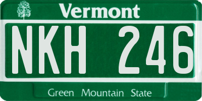 VT license plate NKH246