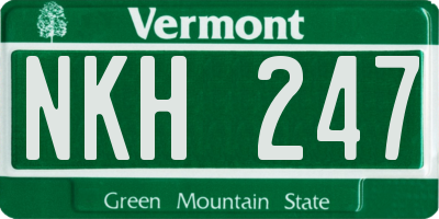 VT license plate NKH247