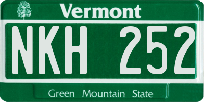 VT license plate NKH252
