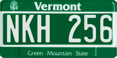 VT license plate NKH256