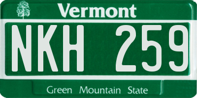 VT license plate NKH259