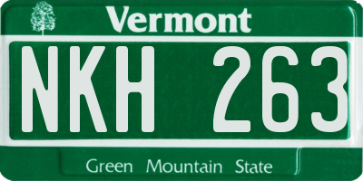 VT license plate NKH263
