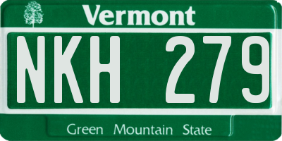 VT license plate NKH279