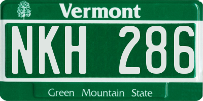 VT license plate NKH286