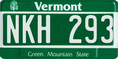 VT license plate NKH293