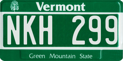 VT license plate NKH299