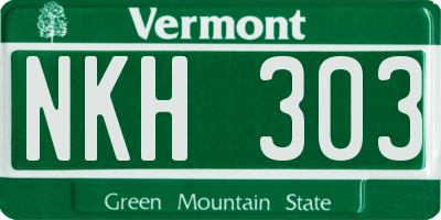 VT license plate NKH303