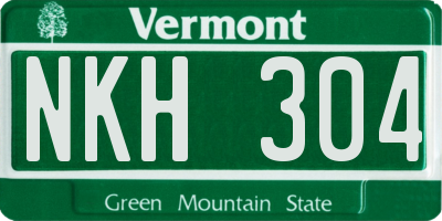VT license plate NKH304