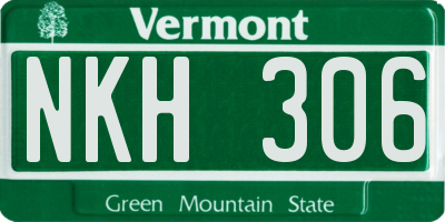 VT license plate NKH306
