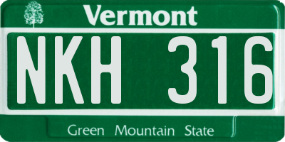 VT license plate NKH316