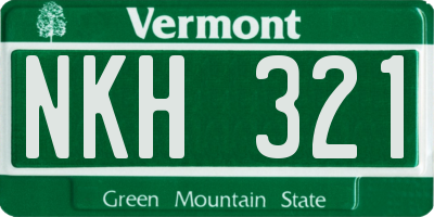 VT license plate NKH321