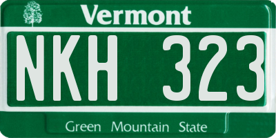 VT license plate NKH323
