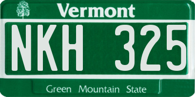VT license plate NKH325