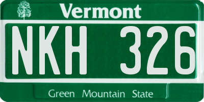 VT license plate NKH326