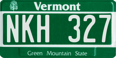 VT license plate NKH327
