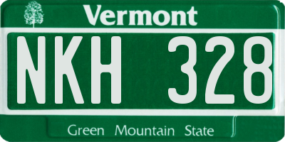 VT license plate NKH328