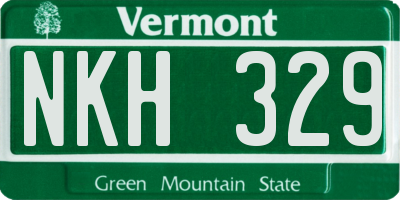 VT license plate NKH329