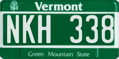VT license plate NKH338