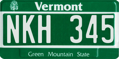 VT license plate NKH345