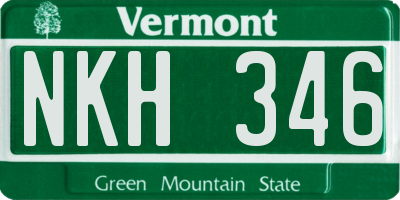 VT license plate NKH346