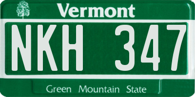 VT license plate NKH347