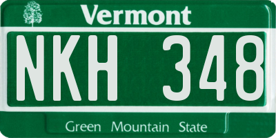 VT license plate NKH348