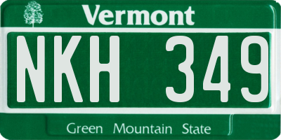 VT license plate NKH349