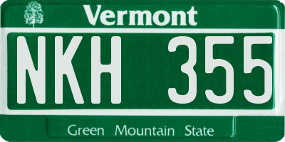 VT license plate NKH355