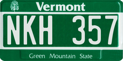 VT license plate NKH357