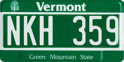 VT license plate NKH359