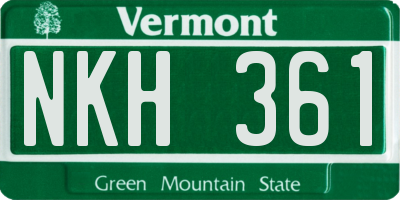VT license plate NKH361