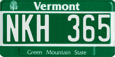 VT license plate NKH365