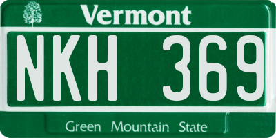 VT license plate NKH369