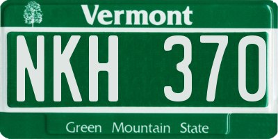 VT license plate NKH370