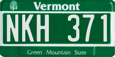 VT license plate NKH371