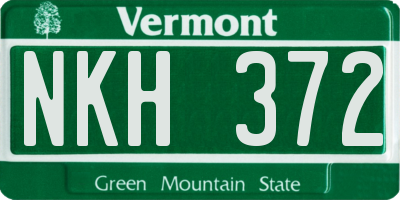 VT license plate NKH372