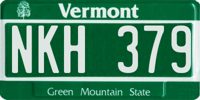 VT license plate NKH379
