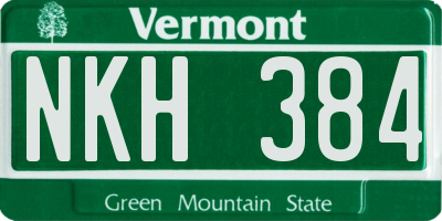 VT license plate NKH384