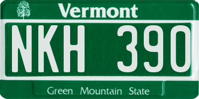 VT license plate NKH390