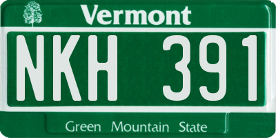 VT license plate NKH391