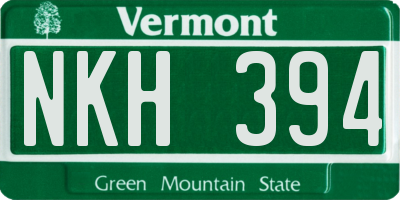 VT license plate NKH394