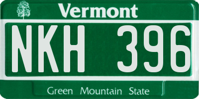 VT license plate NKH396